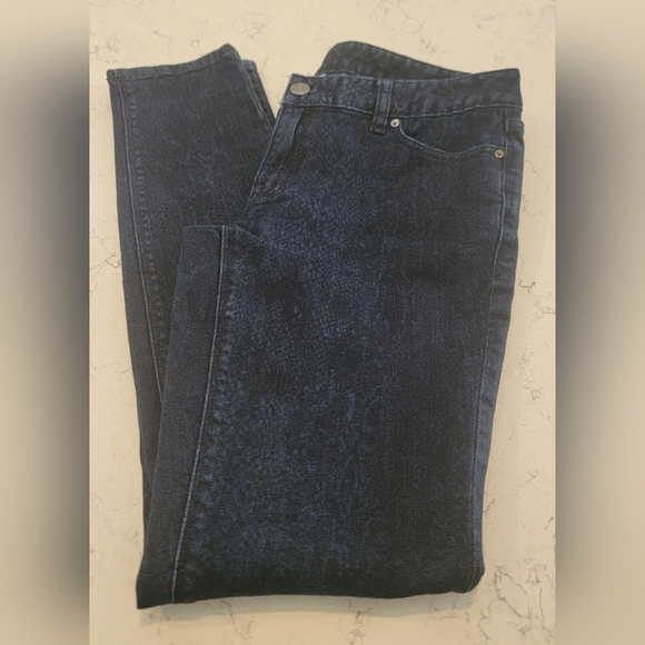 Cache animal print reptile print in blue black jeans size 6 - Picture 9 of 10